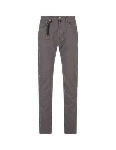Incotex Straight Leg Jeans In Taupe Denim In Gray