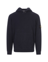 Stone Island Midnight Blue Stretch Cotton Hoodie In Blu