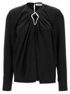 LANVIN METALLIC DETAIL BLOUSE SHIRT, BLOUSE BLACK