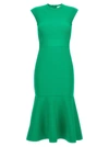 Herve Leger Women's Milano Cap-sleeve Flounce Midi-dress In Green