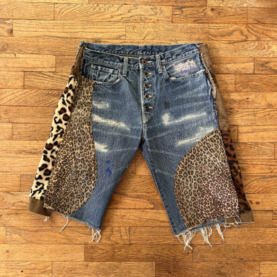Pre-owned Kapital X Kapital Kountry Distressed Boro Cheetah Pre-owned Kapital X Kapital Kountry Distressed Boro Cheetah