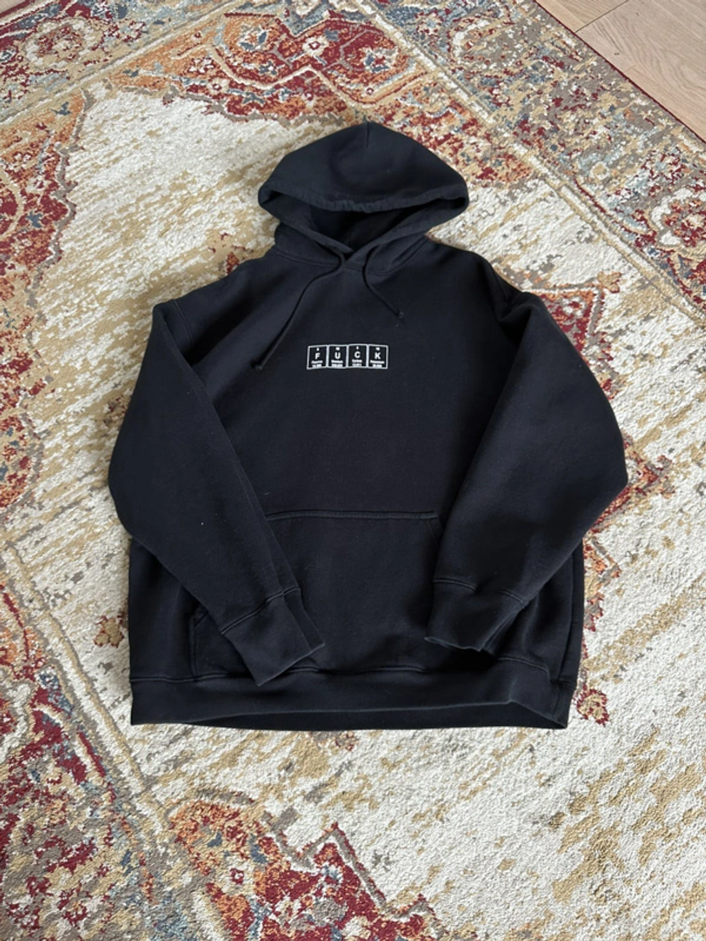 【値下げ】VETEMENTS Chemical Fuck パーカー　ブラック L Pre-owned Vetements Chemical Logo Fuck Oversized Black Hoodie
