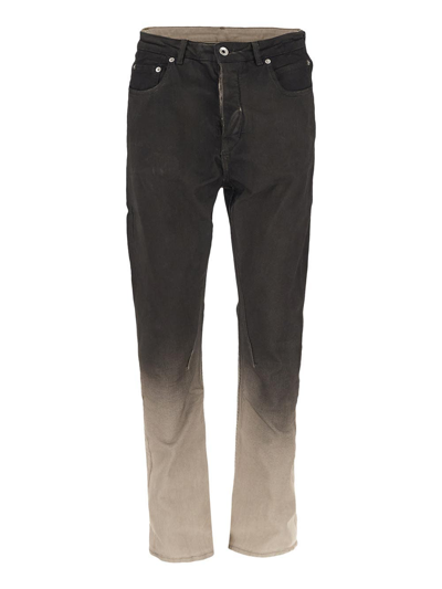 Rick Owens Drkshdw Gradient-effect Cotton Jeans In Black Pearl Degrade