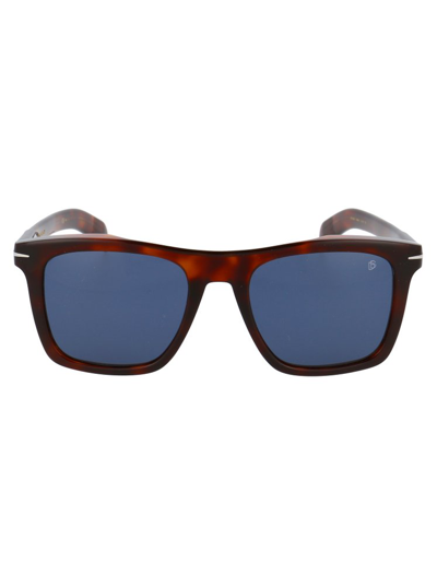 David Beckham Square Frame Sunglasses In Brown