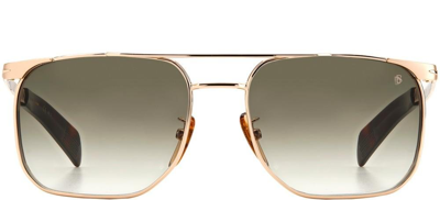 David Beckham Square Frame Sunglasses In Gold