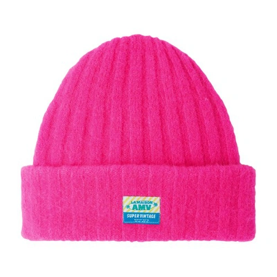 American Vintage Beanie Vitow In Rose_fluo_chine
