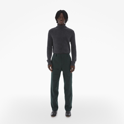 Helmut Lang Yarn Dyed Regular Fit Cargo Trousers In Evergreen