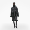 HELMUT LANG PATENT LEATHER SHEARLING COAT