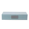 ADDISON ROSS LTD LIGHT BLUE LACQUER BOX WITH SILVER