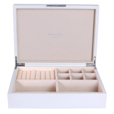 Addison Ross Ltd Large White Jewellery Box With Silver