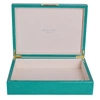 ADDISON ROSS LTD LARGE GREEN SHAGREEN LACQUER BOX WITH GOLD