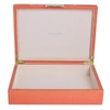 ADDISON ROSS LTD LARGE ORANGE CROC LACQUER BOX WITH GOLD