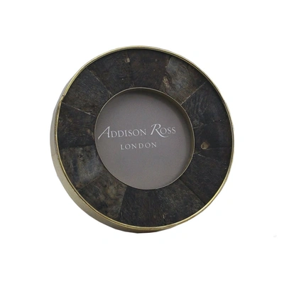 Addison Ross Ltd Black Horn Round Photo Frame