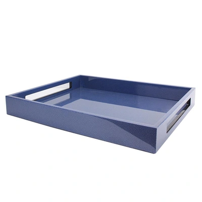 Addison Ross Ltd Blue Shagreen Medium Lacquered Serving Tray