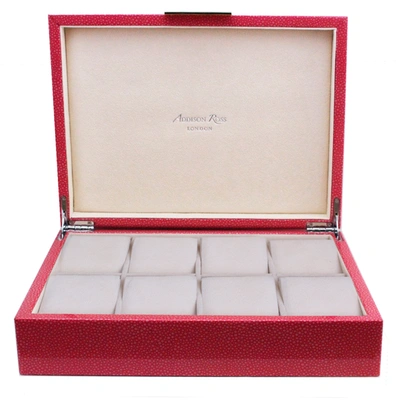 Addison Ross Ltd Large Pink Shagreen Watch Box With Silver