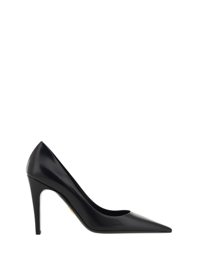 Prada Saffiano Leather Pump In Black