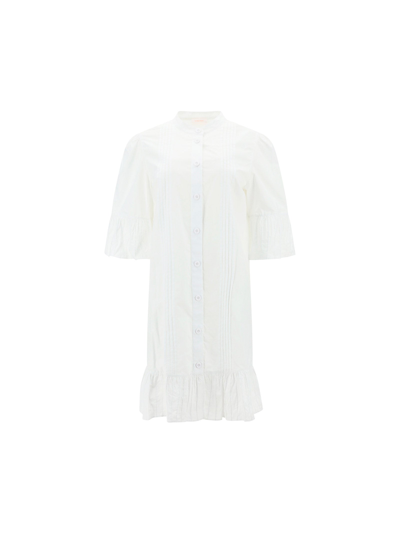 See By Chloé Cotton Short Shirt Dress In White