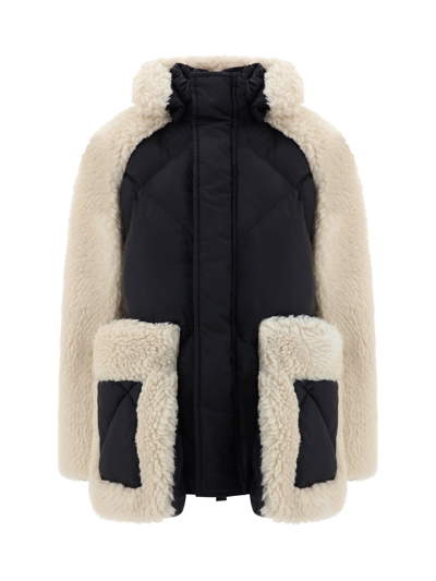 Sacai High-neck Padded Jackets In Black