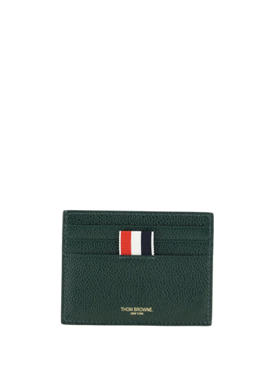 Thom Browne Logo Detailed Card Holder In Green