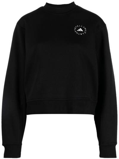 Adidas By Stella Mccartney Logo Crewneck In Black