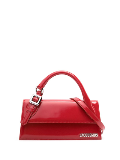 Jacquemus Le Chiquito Long Boucle Leather Bag In Red