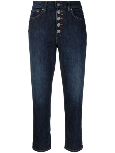 Dondup Buttoned Cropped Jeans In Blue