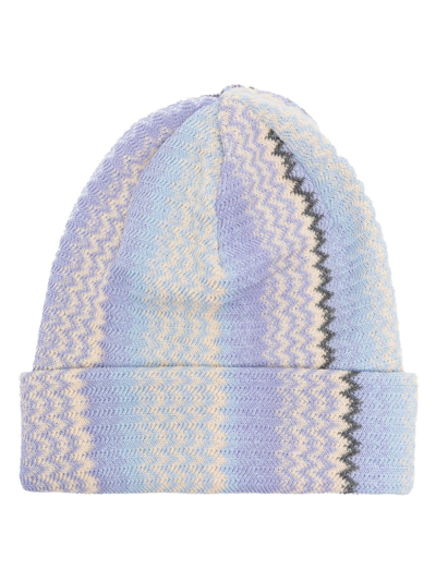 Missoni Zigzag Woven Knitted Beanie In Pastello