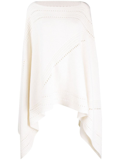 Ermanno Scervino Open-knit Wool Coat In White