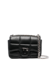 DSQUARED2 BLACK SMALL QUILTED LOGO-PLAQUE CROSSBODY BAG