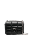 Dsquared2 Logo-plaque Quilted Crossbody Bag In Nero