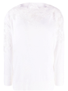 ERMANNO SCERVINO WHITE GUIPURE LACE SWEATER