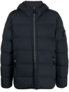 Stone Island Seamless Tunnel Down-tc Hooded Jacket In Blue
