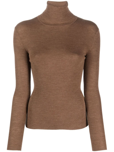 P.a.r.o.s.h Roll-neck Long-sleeves Jumper In Brown