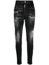 DSQUARED2 BLACK HIGH-WAISTED JEANS