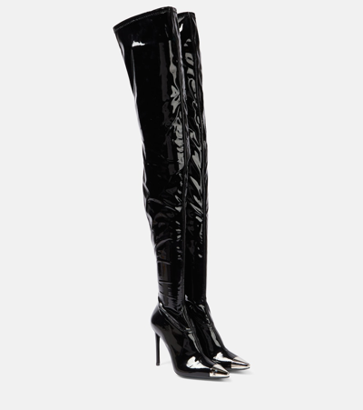 David Koma Patent Over-the-knee Boots In Black