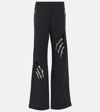 Area Claw Embellished Cutout Sweatpants In Black