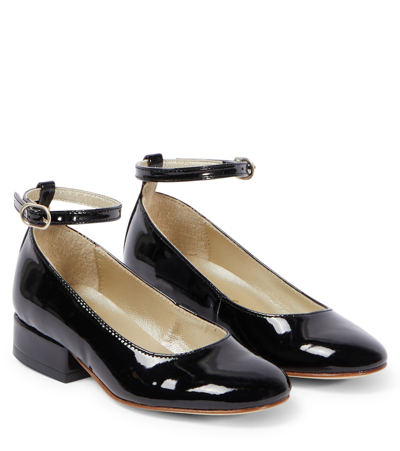 Bonpoint Kids' Patent Leather Round-toe Ballerinas In Black