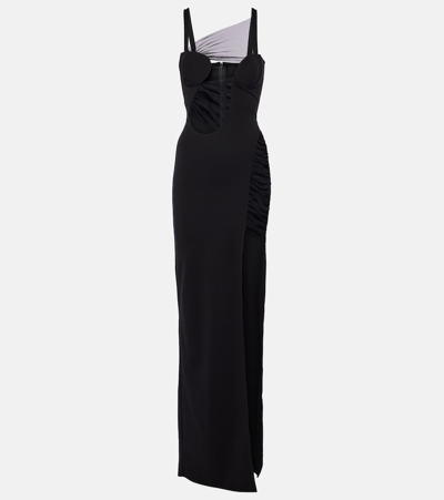 Nensi Dojaka Asymmetric Maxi Dress In Black