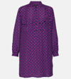 Apc Mathilde Printed Shirt Dress In Purple
