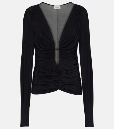 ISABEL MARANT LAURA RUCHED JERSEY TOP