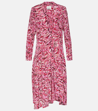 Isabel Marant Albini Printed Silk Midi Dress In Multicolor