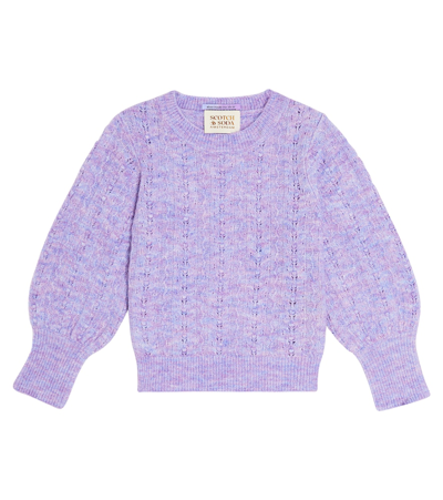 Scotch & Soda Kids' Melange Sweater In Purple