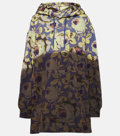 Dries Van Noten Hasper Floral Cotton Hoodie Dress In Multicoloured