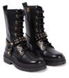 VERSACE MEDUSA LEATHER LACE-UP BOOTS