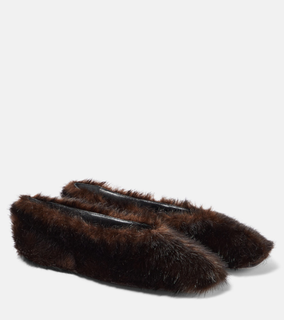 Magda Butrym Faux-fur Ballet Flats In Black