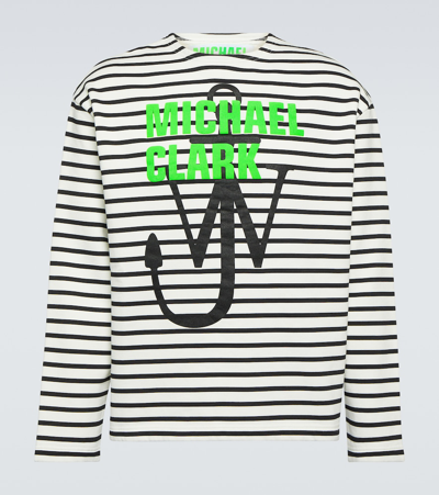 Jw Anderson Michael Clark Printed Sweatshirt With Anchor Logo In White