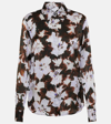 DRIES VAN NOTEN CHOWY FLORAL SILK SATIN SHIRT