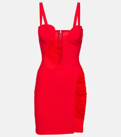 Nensi Dojaka Cutout Jersey Minidress In Red