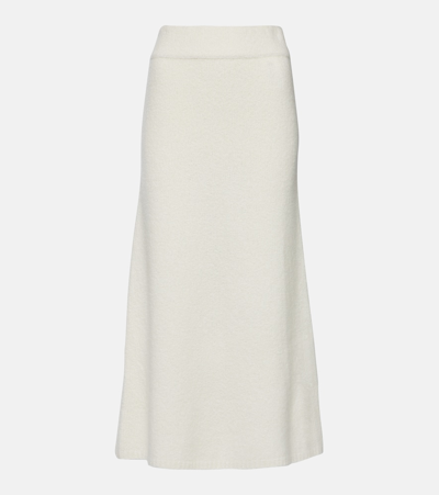 Lisa Yang Fine-knit Cashmere Midi Skirt In White