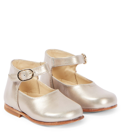 Bonpoint Baby Bijou Leather Flats In Gold